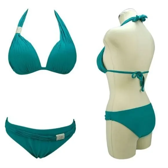 Teal Rhinestone Bikini - Picture 6 of 12